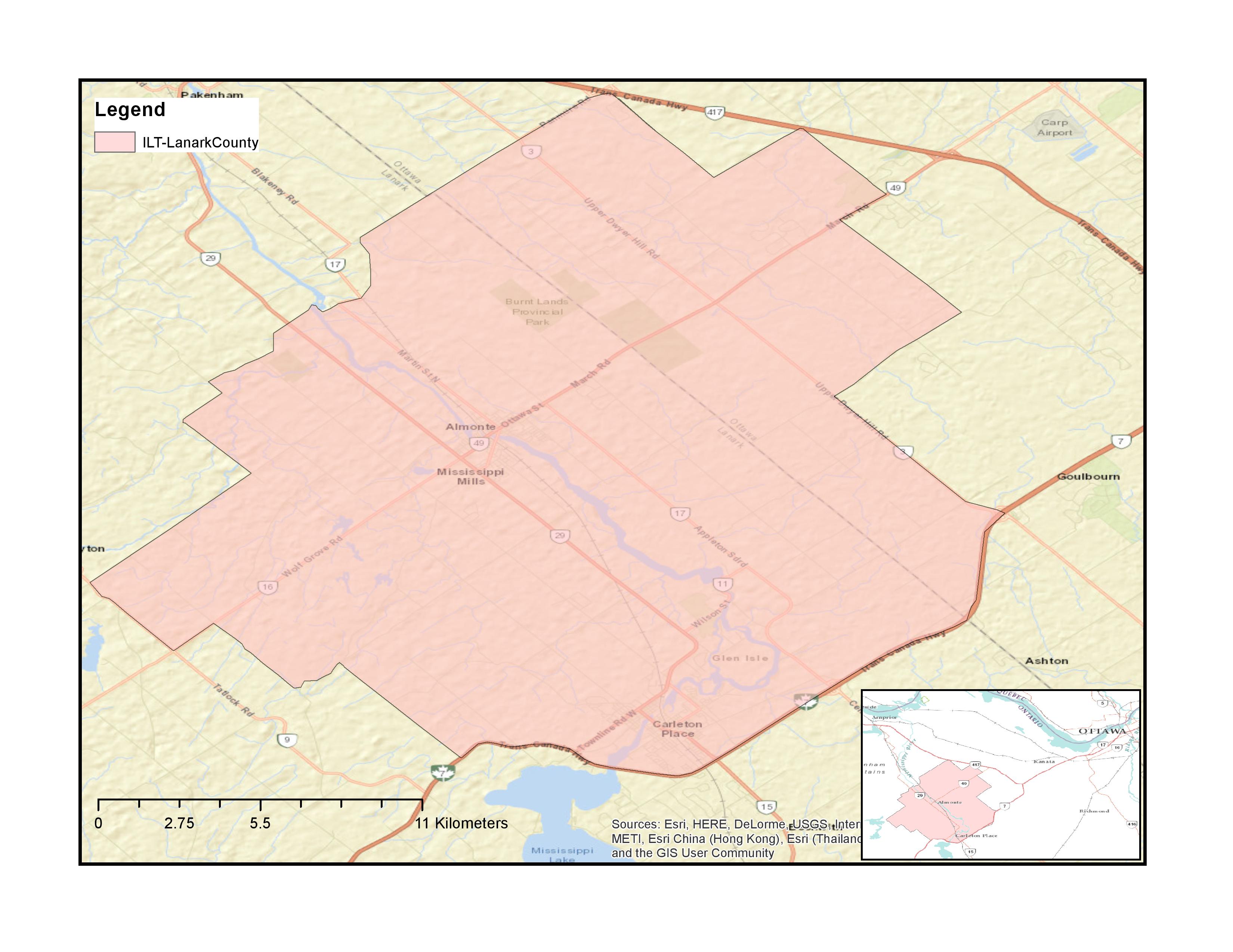 Industry Infectious Laryngotracheitis Disease Advisory Lanark County   ILT Lanark County Map Page 001 